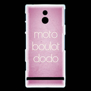 Coque Sony Xperia P Moto Boulot Dodo rose ZG