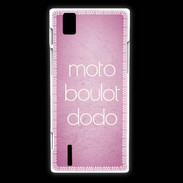 Coque Huawei Ascend P2 Moto Boulot Dodo rose ZG