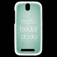 Coque HTC One SV Moto Boulot Dodo Vert ZG
