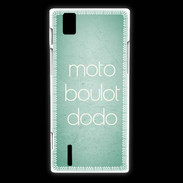 Coque Huawei Ascend P2 Moto Boulot Dodo Vert ZG