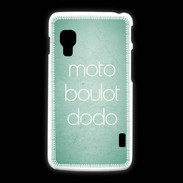 Coque LG L5 2 Moto Boulot Dodo Vert ZG