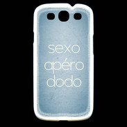 Coque Samsung Galaxy S3 Sexo Apéro Dodo Bleu ZG