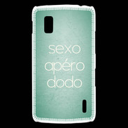 Coque LG Nexus 4 Sexo Apéro Dodo vert ZG