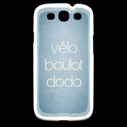 Coque Samsung Galaxy S3 Vélo Boulot Dodo Bleu ZG