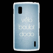 Coque LG Nexus 4 Vélo Boulot Dodo Bleu ZG