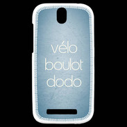 Coque HTC One SV Vélo Boulot Dodo Bleu ZG