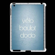 Coque iPad 2/3 Vélo Boulot Dodo Bleu ZG