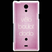 Coque Sony Xperia T Vélo Boulot Dodo Rose ZG