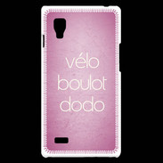Coque LG Optimus L9 Vélo Boulot Dodo Rose ZG