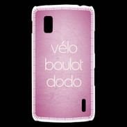 Coque LG Nexus 4 Vélo Boulot Dodo Rose ZG