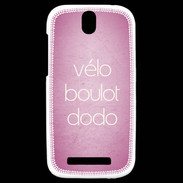 Coque HTC One SV Vélo Boulot Dodo Rose ZG