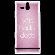 Coque Sony Xperia U Vélo Boulot Dodo Rose ZG