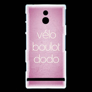 Coque Sony Xperia P Vélo Boulot Dodo Rose ZG
