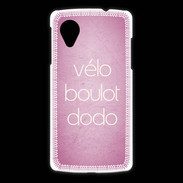 Coque LG Nexus 5 Vélo Boulot Dodo Rose ZG