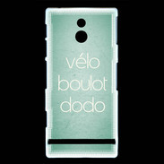 Coque Sony Xperia P Vélo Boulot Dodo Vert ZG