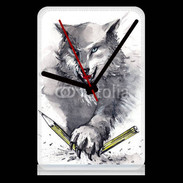 Pendule de bureau Loup en dessin 100