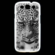 Coque Samsung Galaxy S3 Léopard en noir et blanc 500