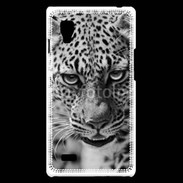 Coque LG Optimus L9 Léopard en noir et blanc 500