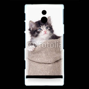 Coque Sony Xperia P Chaton dans un sac