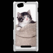 Coque Sony Xperia M Chaton dans un sac