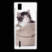 Coque Huawei Ascend P2 Chaton dans un sac