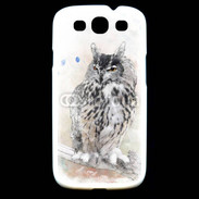 Coque Samsung Galaxy S3 hibou en aquarelle