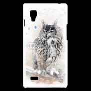 Coque LG Optimus L9 hibou en aquarelle