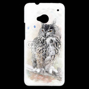 Coque HTC One hibou en aquarelle