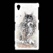 Coque Sony Xpéria Z1 hibou en aquarelle