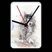 Grande pendule murale hibou en aquarelle