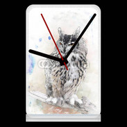 Pendule de bureau hibou en aquarelle