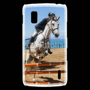 Coque LG Nexus 4 Saut d'obstacle à cheval 100