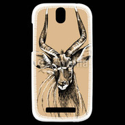 Coque HTC One SV Antilope mâle en dessin