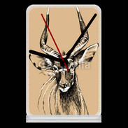 Pendule de bureau Antilope mâle en dessin