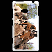 Coque Nokia Lumia 720 Chiots Boxer sur un tronc d''arbre