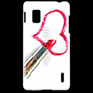 Coque LG Optimus G Coeur avec rouge à lèvres