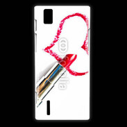 Coque Huawei Ascend P2 Coeur avec rouge à lèvres
