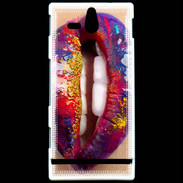Coque Sony Xperia U Lèvres multicouleurs