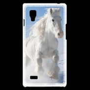 Coque LG Optimus L9 Cheval blanc dans la neige 2
