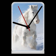 Pendule de bureau Cheval blanc dans la neige 2