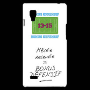 Coque LG Optimus L9 Mêlée relevée Bonus offensif-défensif Blanc