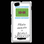 Coque Sony Xperia M Mêlée relevée Bonus offensif-défensif Blanc
