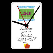 Grande pendule murale Merci l'arbitre Bonus offensif-défensif Blanc