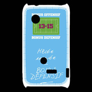 Coque Sony Xperia Typo Mêlée relevée Bonus offensif-défensif Bleu