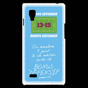 Coque LG Optimus L9 1 point bonus offensif-défensif Bleu