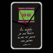 Grande pendule murale Les potes Bonus offensif-défensif Noir