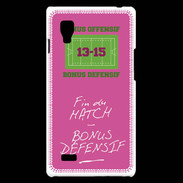 Coque LG Optimus L9 Fin de match Bonus offensif-défensif Rose