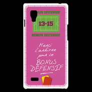 Coque LG Optimus L9 Merci l'arbitre Bonus offensif-défensif Rose
