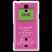 Coque Sony Xperia T 1 point bonus offensif-défensif Rose