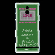 Coque Sony Xperia P Mêlée relevée Bonus offensif-défensif Vert
